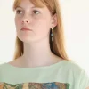 Women Lazybones Aqua Key Earrings
