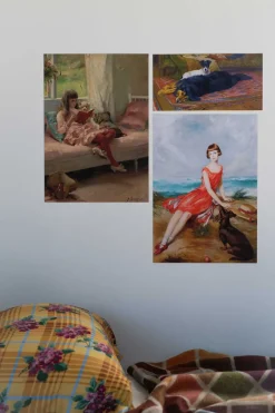 Women Lazybones Art Print Set - Two Friends