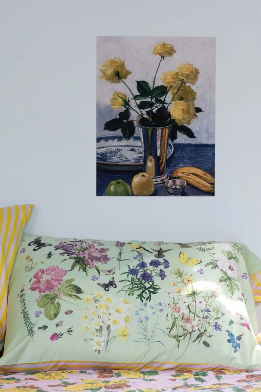 Women Lazybones Art Print Yellow Roses