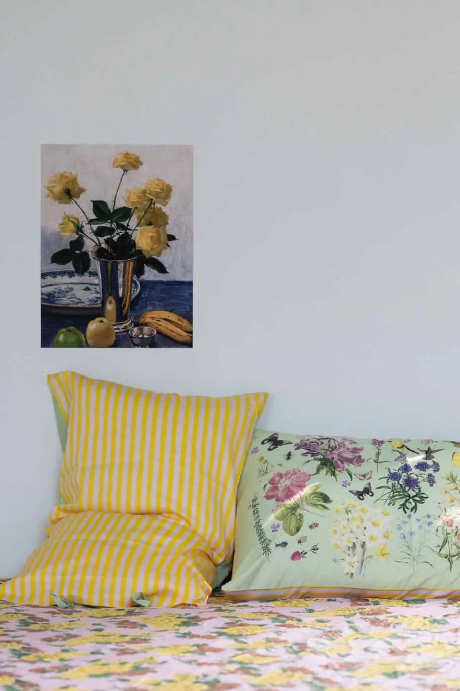 Women Lazybones Art Print Yellow Roses