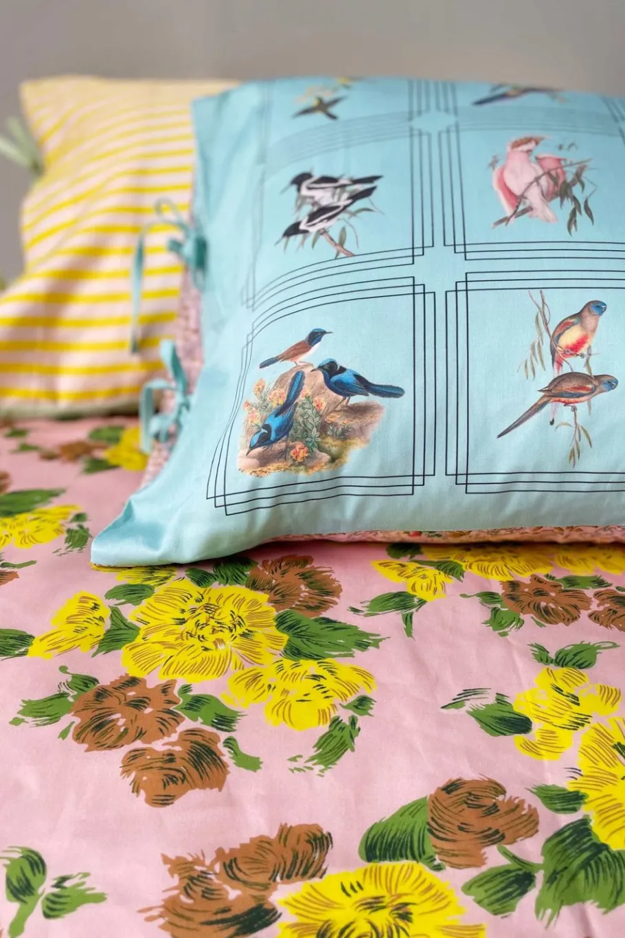 Women Lazybones Australian Birds Pillowcase Set *Organic Cotton