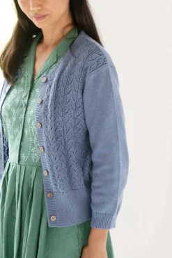 Women Lazybones Ava Cardigan Denim Blue