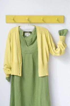 Women Lazybones Carly Cardigan In Muted Lime *Organic Cotton