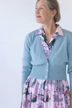 Women Lazybones Carly Cardigan In Stillwater *Organic Cotton