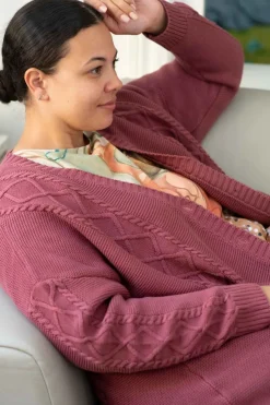 Women Lazybones Charli Cardigan Mulberry *Organic Cotton