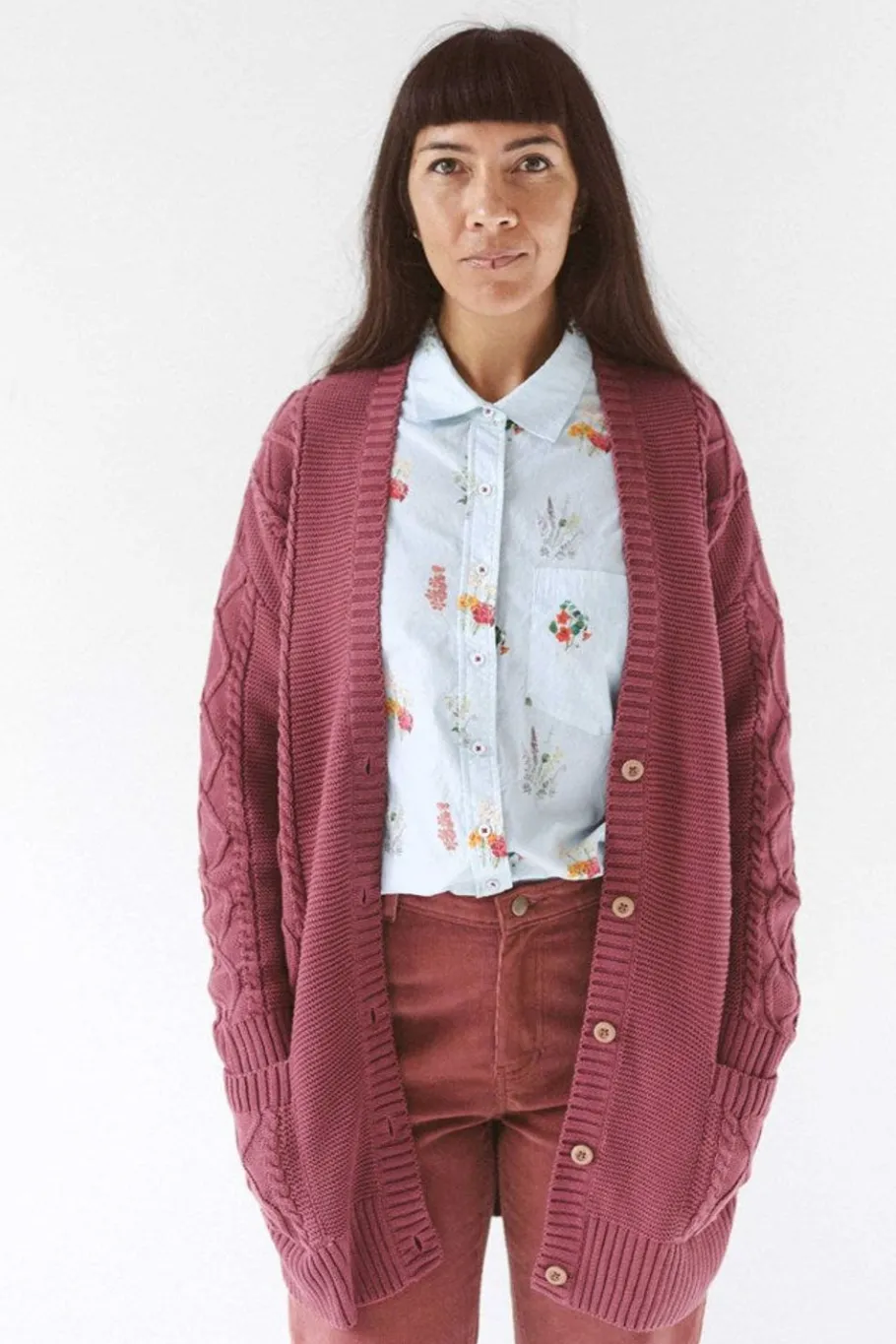 Women Lazybones Charli Cardigan Mulberry *Organic Cotton