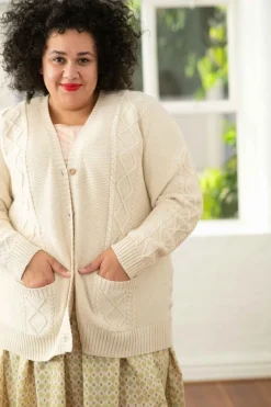 Women Lazybones Charli Cardigan Oatmeal *Organic Cotton