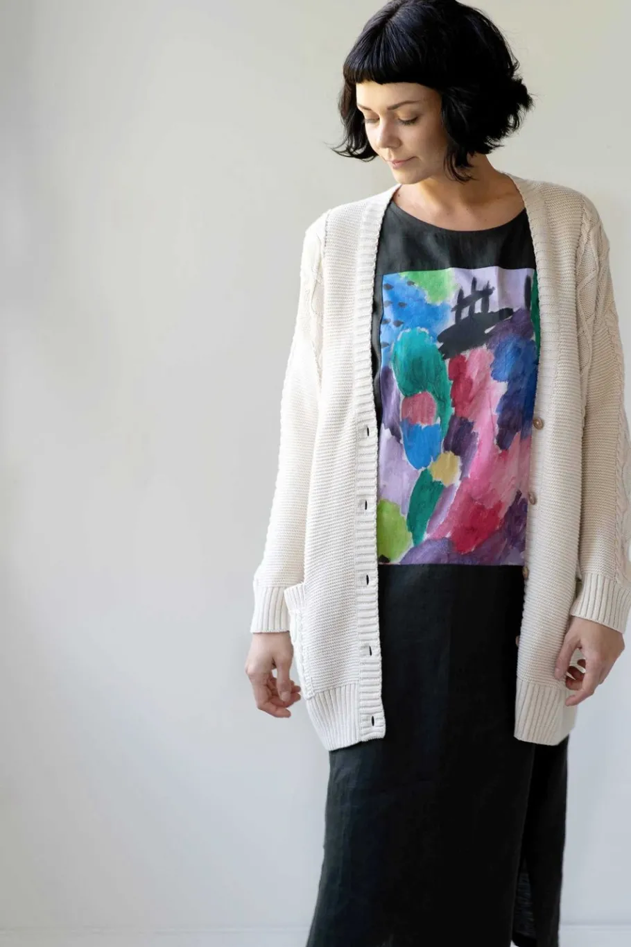 Women Lazybones Charli Cardigan Oatmeal *Organic Cotton