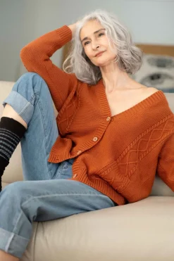 Women Lazybones Charli Cardigan Rust