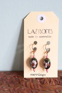 Women Lazybones Cloisonne Earrings