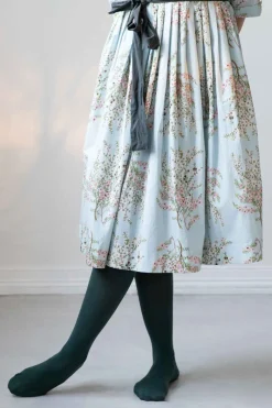 Women Lazybones Fleur Teal Cotton Tights