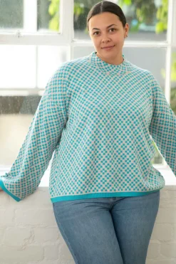 Women Lazybones Freda Jumper In Checker *Organic Cotton