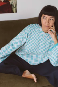 Women Lazybones Freda Jumper In Checker *Organic Cotton