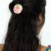 Women Lazybones Hair Button Aster