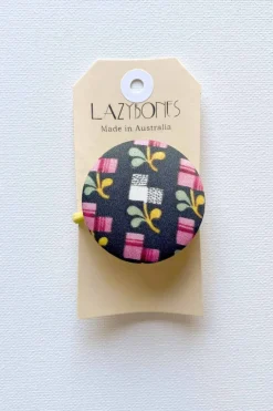 Women Lazybones Hair Button Painted Floral