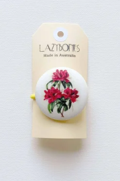 Women Lazybones Hair Button Rhododendron