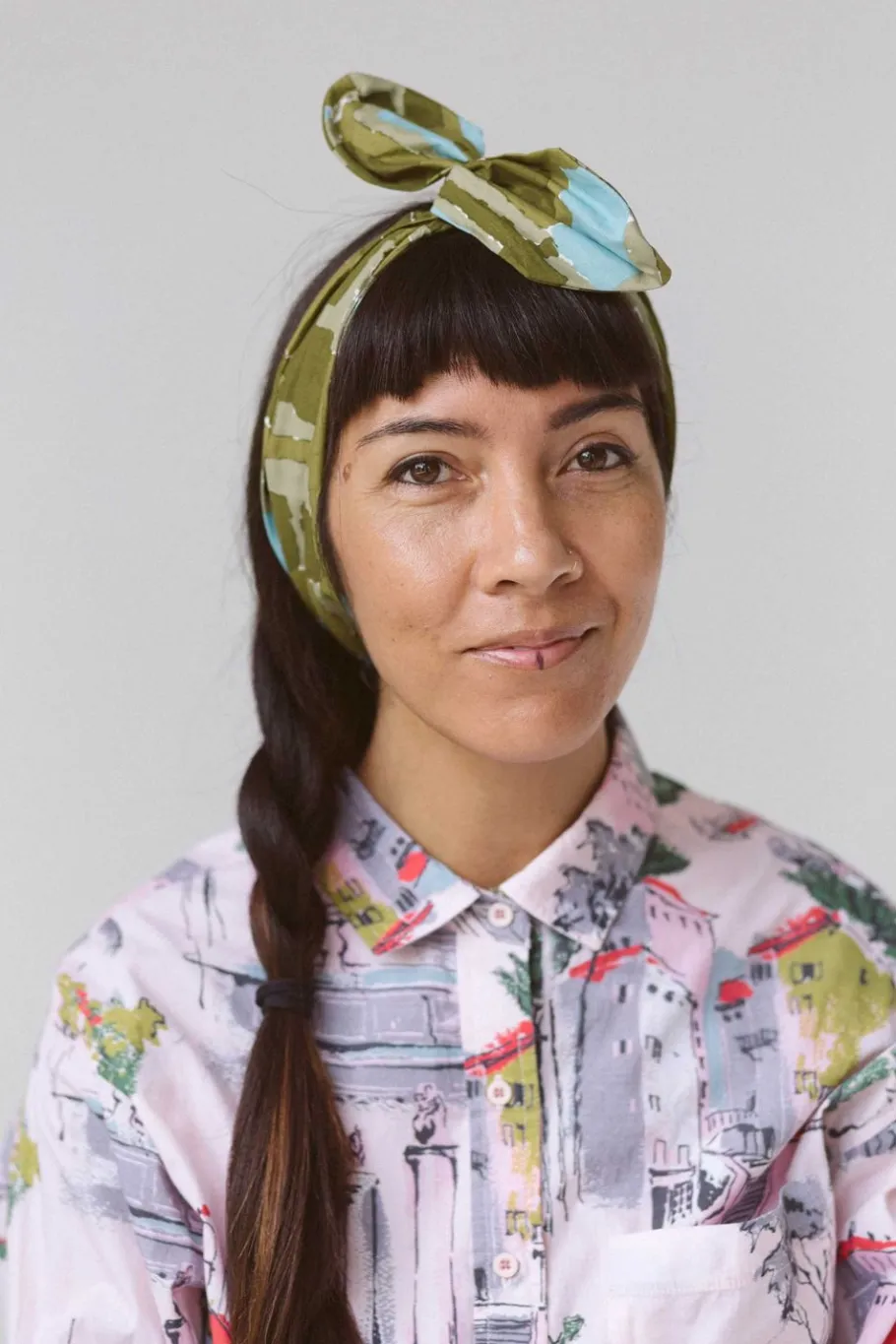 Women Lazybones Hair Wrap Wide Watercolour