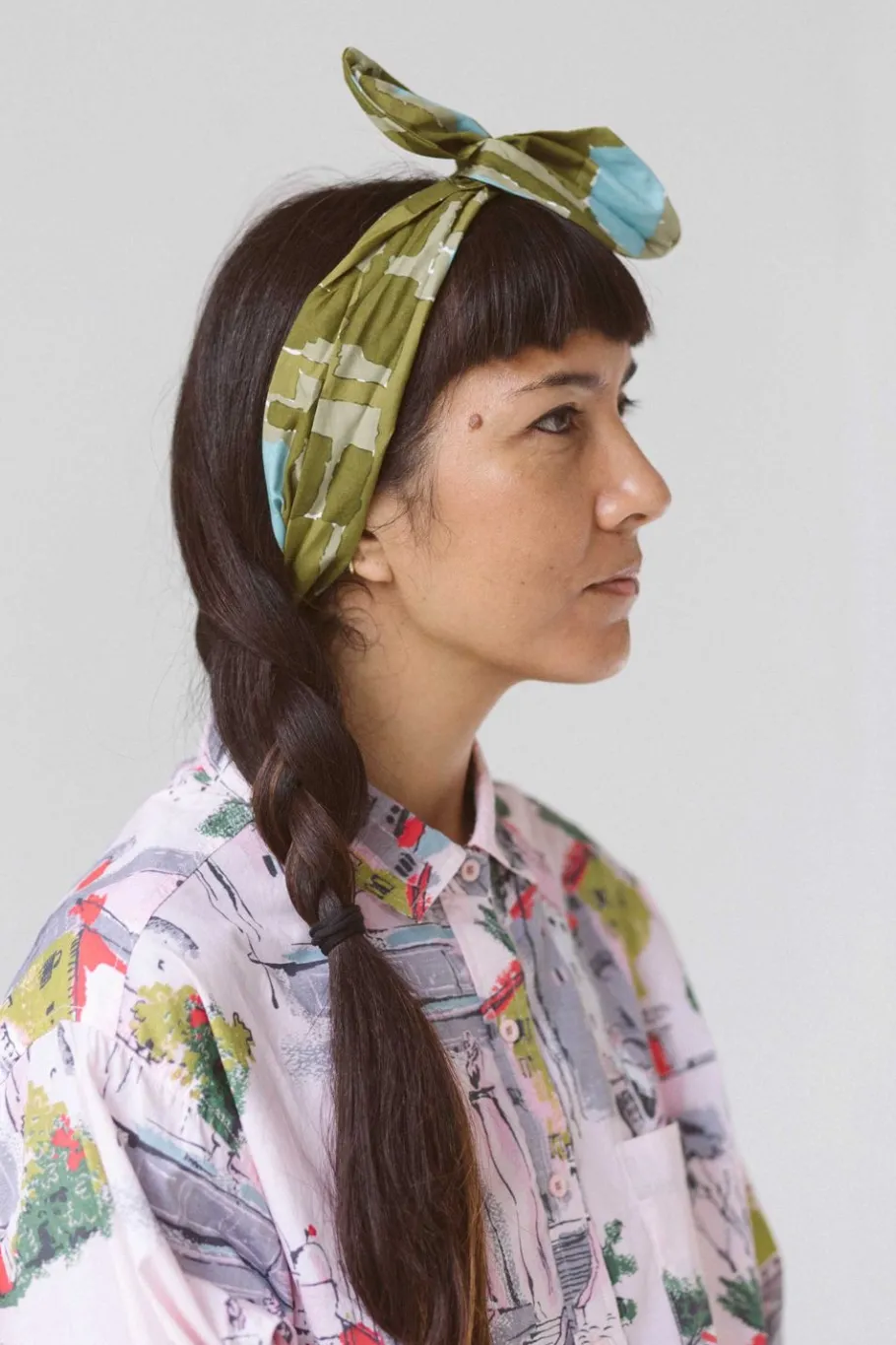 Women Lazybones Hair Wrap Wide Watercolour