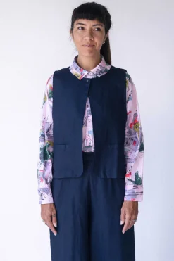 Women Lazybones Marlo Vest In Dark Navy