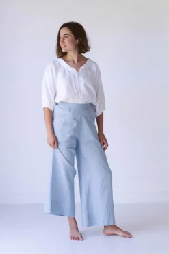 Women Lazybones Ollie Linen Pant In Sky