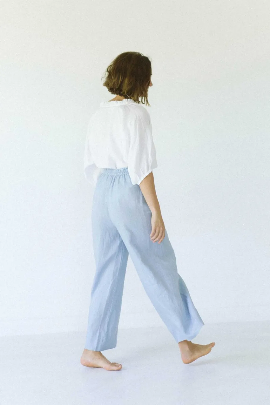 Women Lazybones Ollie Linen Pant In Sky