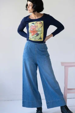 Women Lazybones Ollie Pant In Denim *Organic Cotton