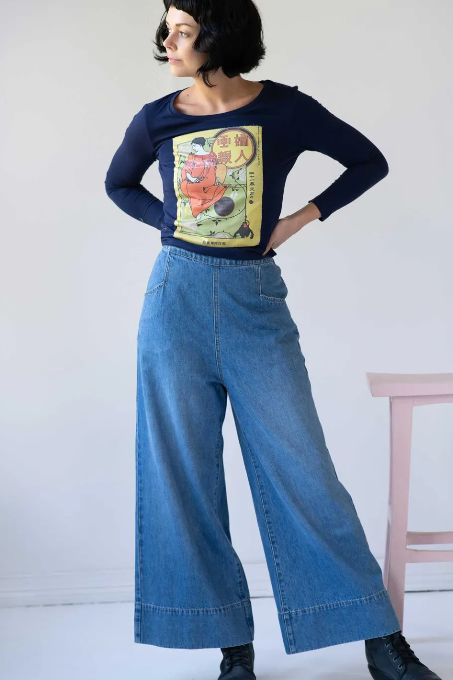 Women Lazybones Ollie Pant In Denim *Organic Cotton