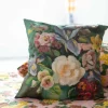 Women Lazybones Painted Flowers Cushion Cover *Organic Cotton