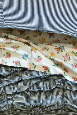 Women Lazybones Pillowcase Set In Charcoal Stripe *Organic Cotton
