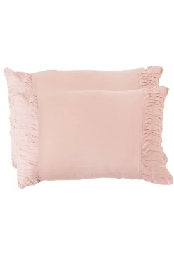 Women Lazybones Rosette Pillowcase Set In Tuscan Pink *Organic Cotton