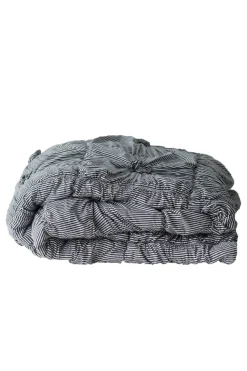 Women Lazybones Rosette Quilt In Charcoal Stripe *Organic Cotton