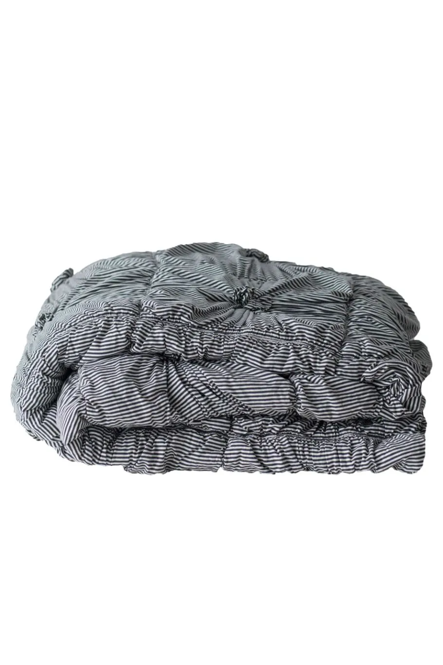 Women Lazybones Rosette Quilt In Charcoal Stripe *Organic Cotton