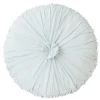 Women Lazybones Rosette Round Cushion Cover In Chalk Blue *Organic Cotton