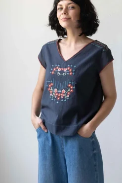 Women Lazybones Sarah Top Parisian Blue