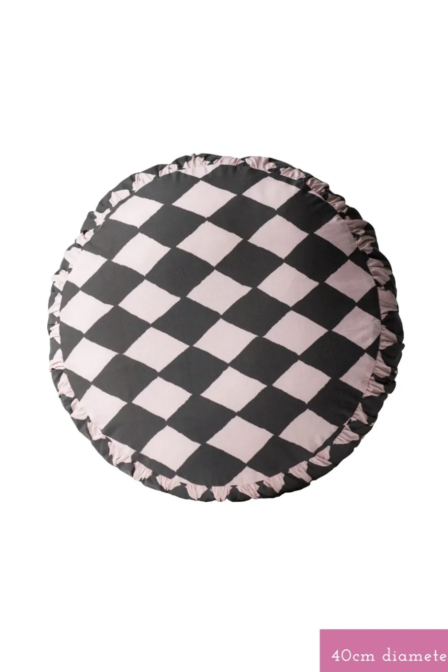Women Lazybones Small Round Cushion Cover Losange *Organic Cotton