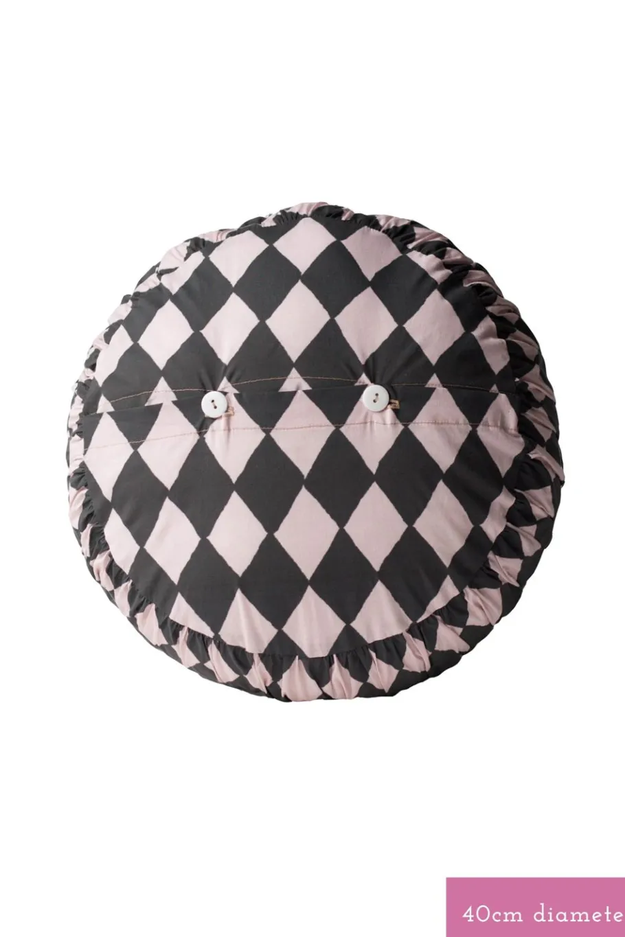 Women Lazybones Small Round Cushion Cover Losange *Organic Cotton