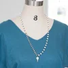 Women Lazybones Vintage Milk Glass Necklace